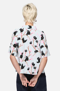 Dangerfield - Pussy Willow Printed Blouse - blue