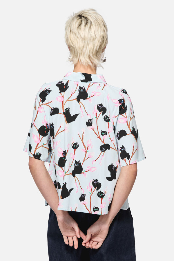 Dangerfield - Pussy Willow Printed Blouse - blue