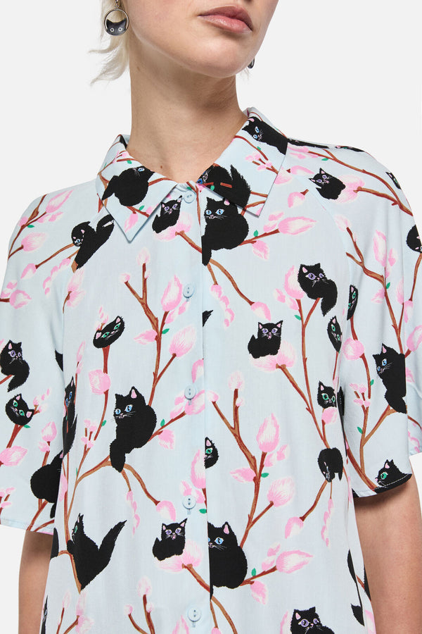 Dangerfield - Pussy Willow Printed Blouse - blue