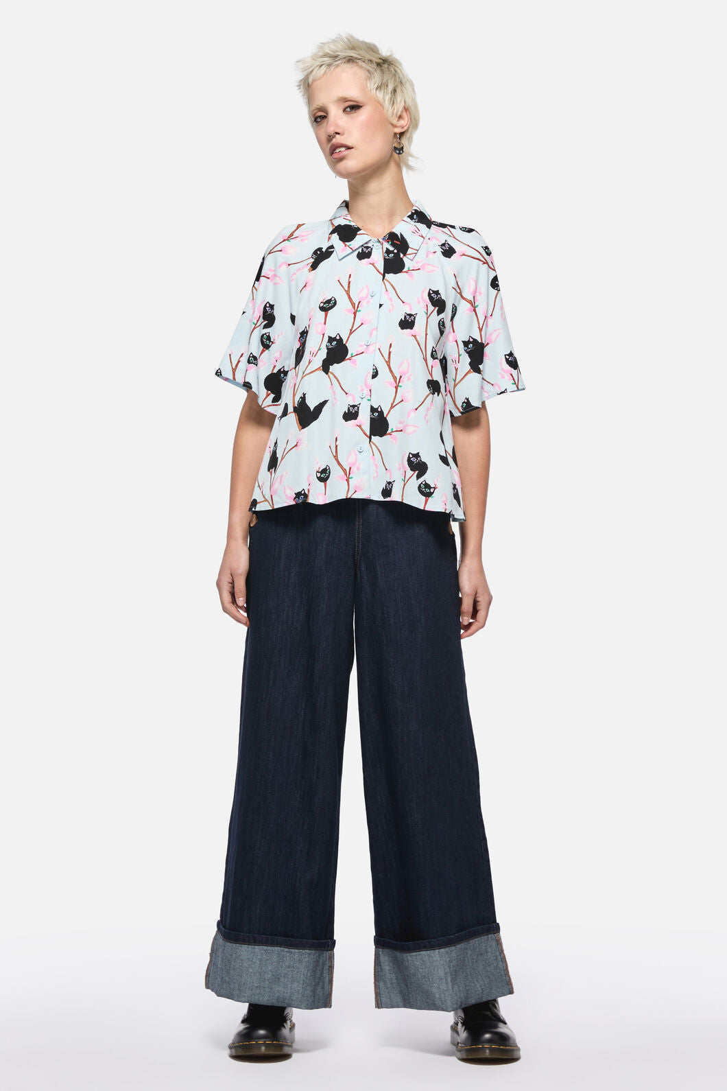 Dangerfield - Pussy Willow Printed Blouse - blue