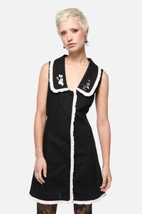 Dangerfield - Catkins Ruffle Pinny - black