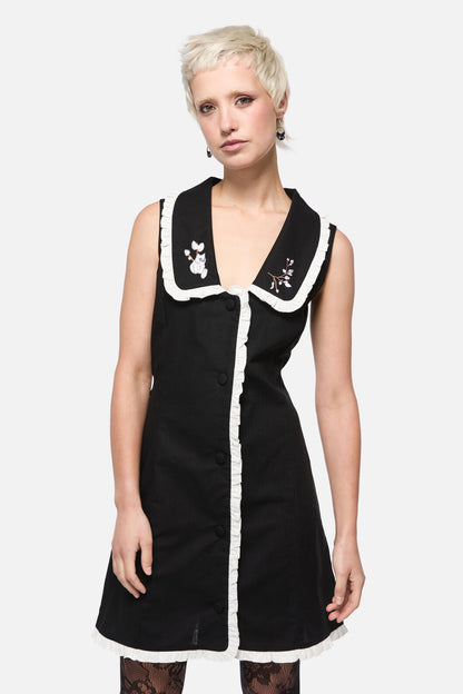 Dangerfield - Catkins Ruffle Pinny - black