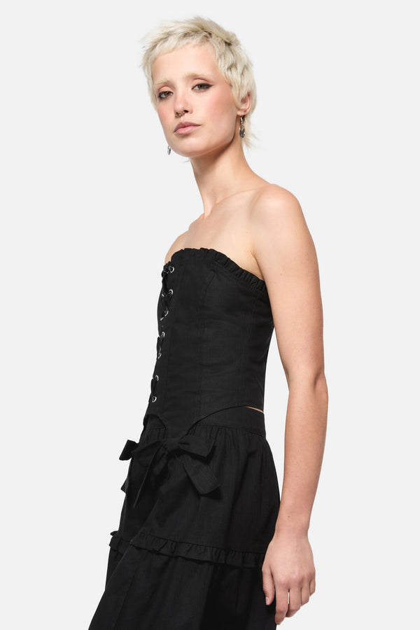 Dangerfield - Blooming Corset Top - black
