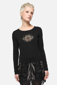 Dangerfield - Full Sun Lace Top - black