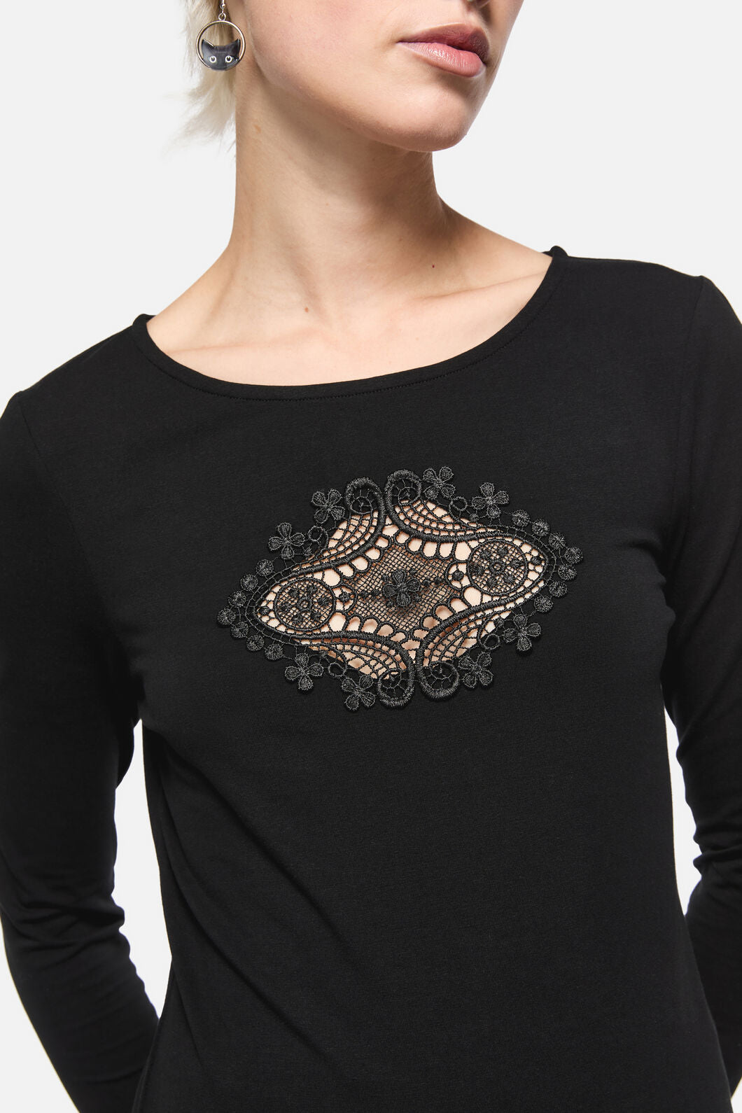 Dangerfield - Full Sun Lace Top - black