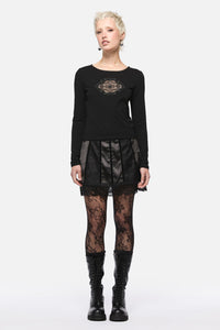 Dangerfield - Full Sun Lace Top - black