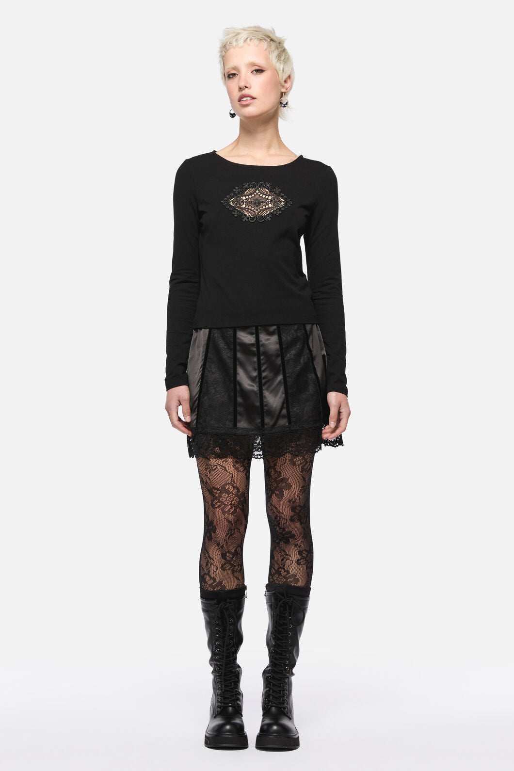 Dangerfield - Full Sun Lace Top - black