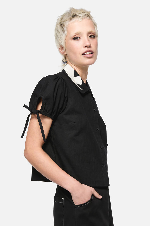 Dangerfield - Catkins Collar Blouse - black