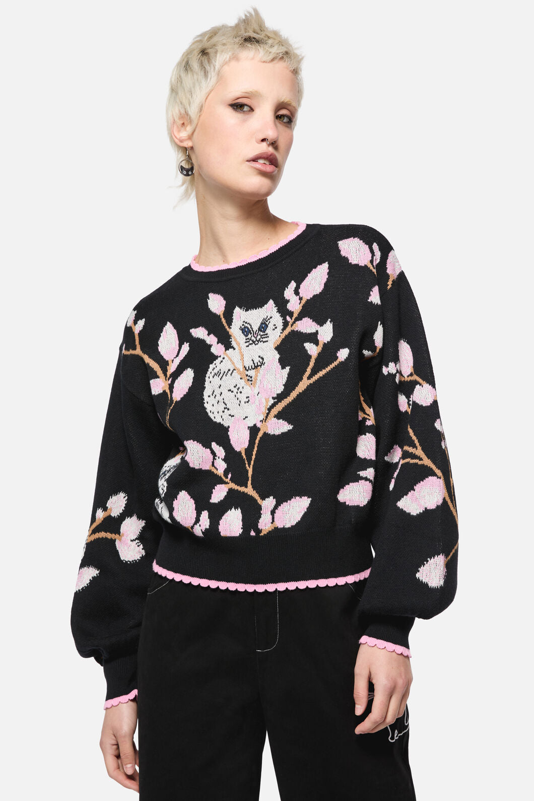 Dangerfield - Pussy Willow Border Knit - black