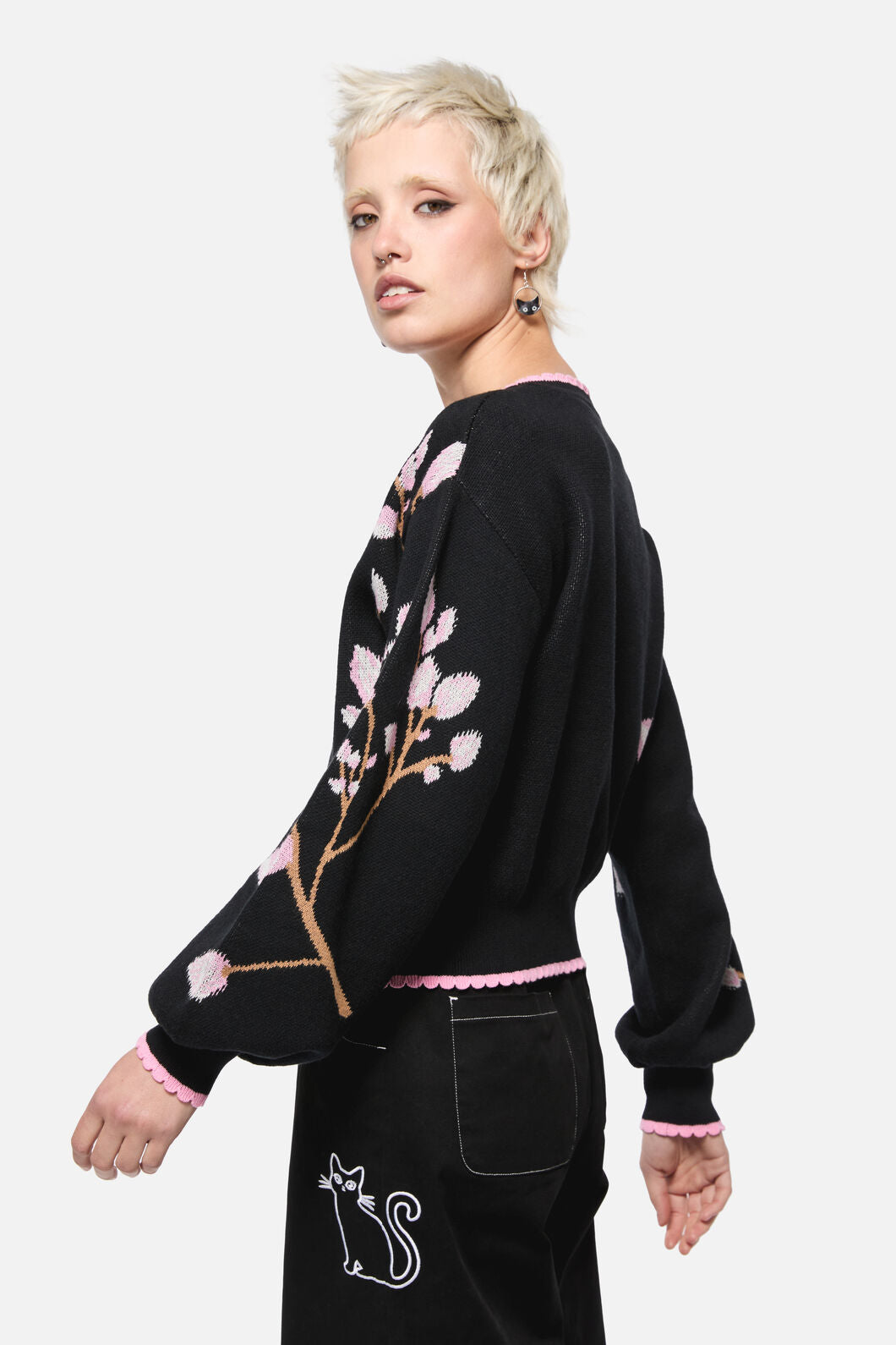 Dangerfield - Pussy Willow Border Knit - black
