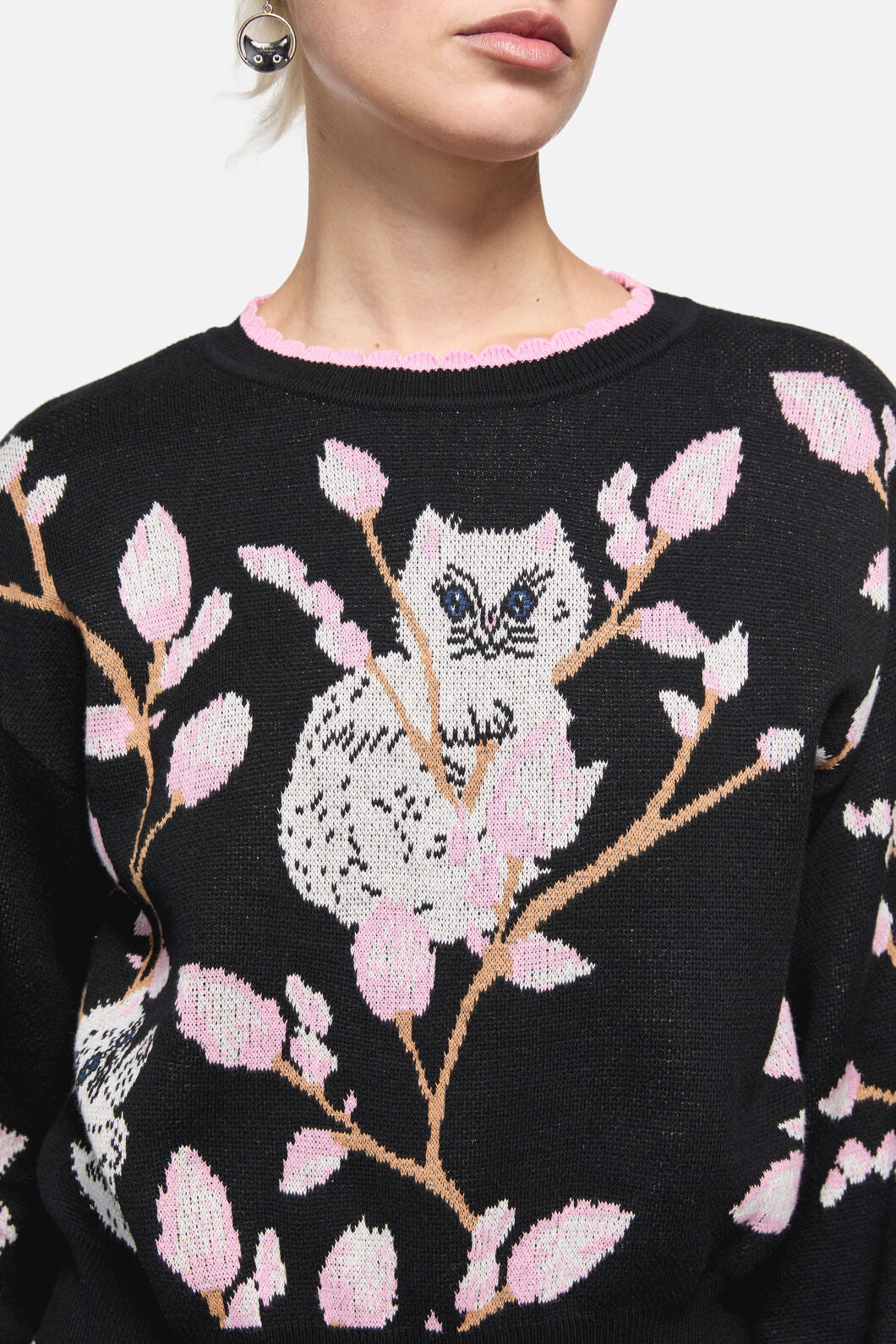 Dangerfield - Pussy Willow Border Knit - black