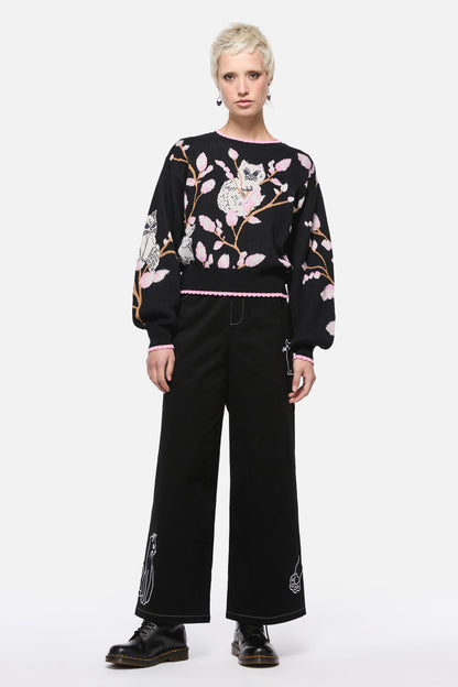 Dangerfield - Pussy Willow Border Knit - black