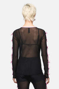 Dangerfield - Forgotten City Mesh Cut Out Top - black