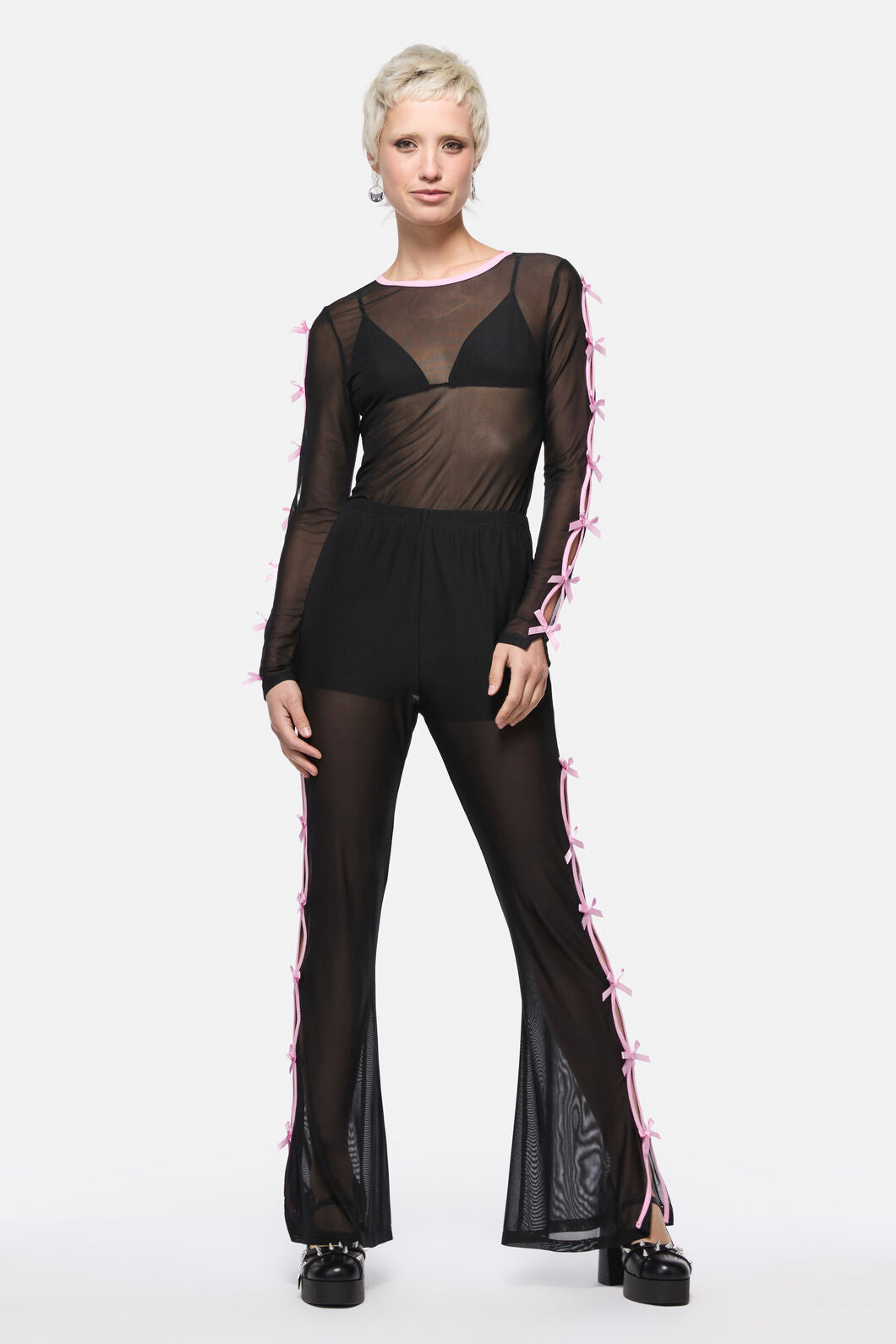 Dangerfield - Forgotten City Mesh Cut Out Pant - black