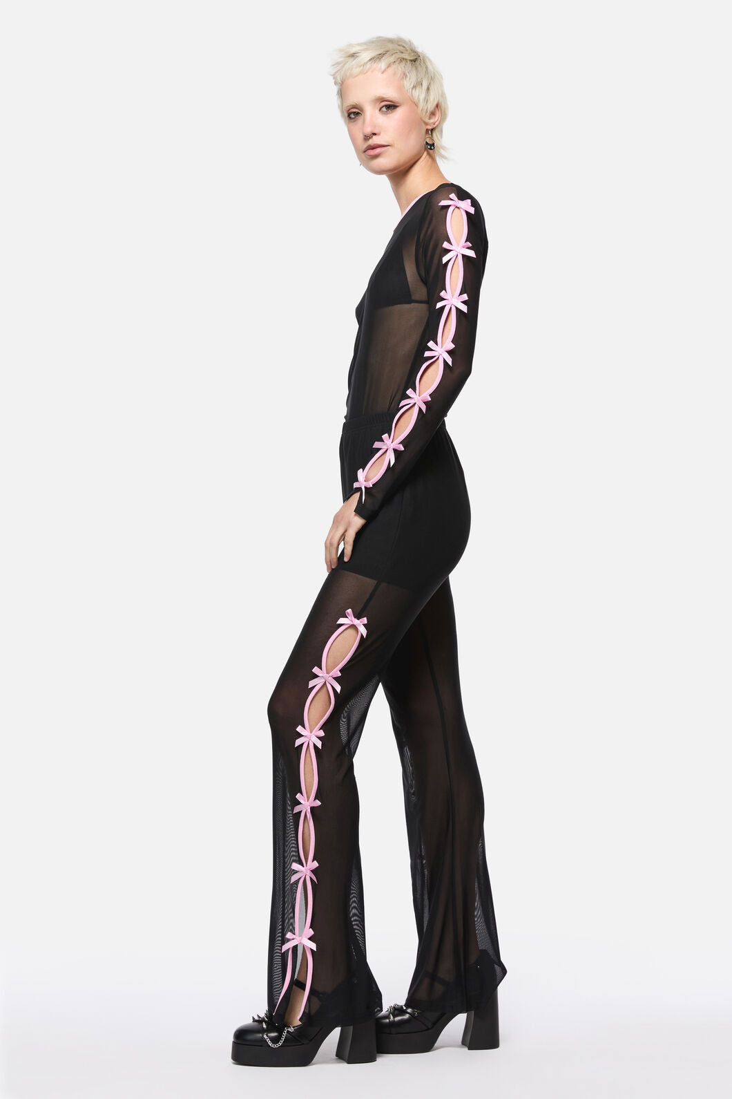 Dangerfield - Forgotten City Mesh Cut Out Pant - black