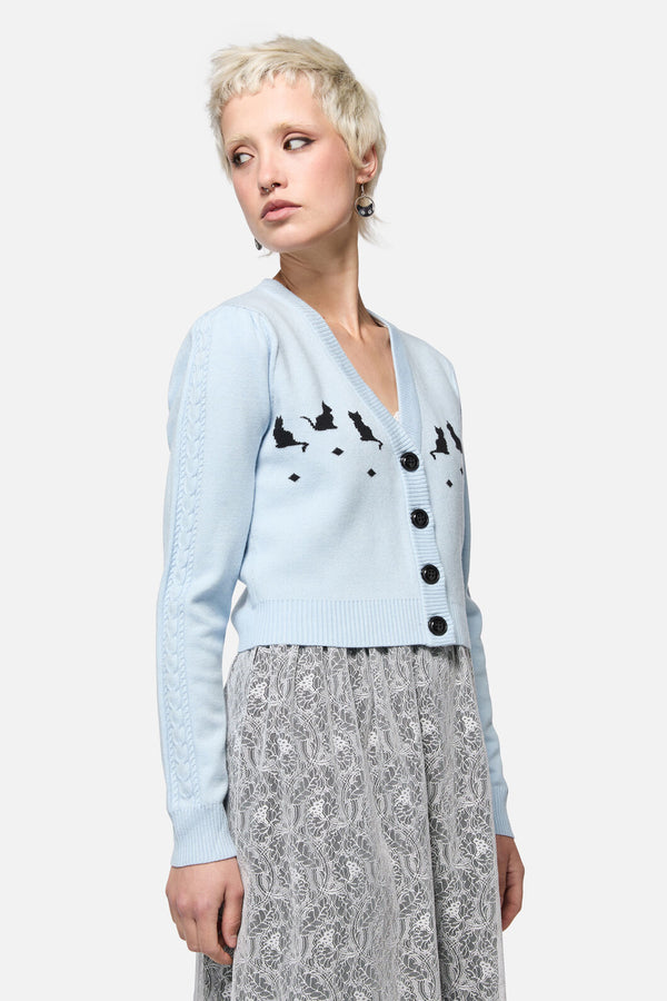 Dangerfield - Catkins Cableknit Cardi - blue