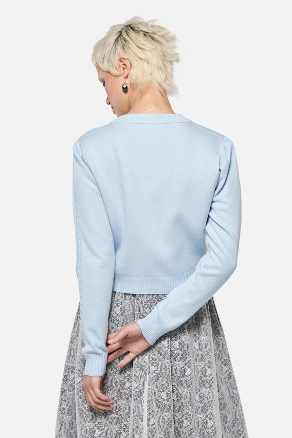 Dangerfield - Catkins Cableknit Cardi - blue