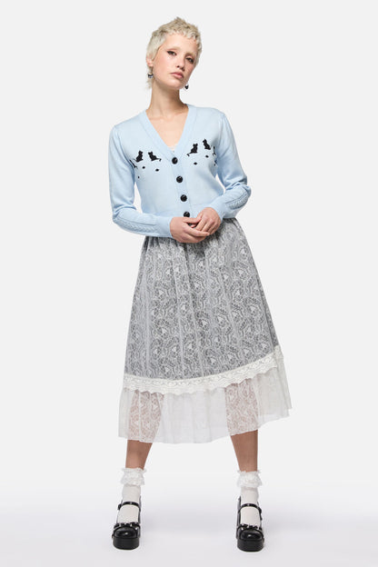 Dangerfield - Catkins Cableknit Cardi - blue
