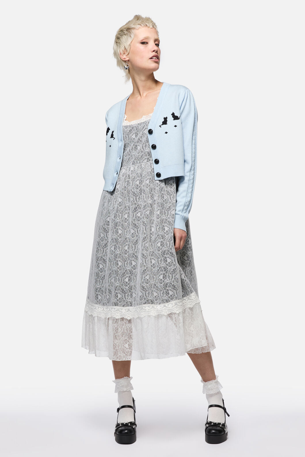 Dangerfield - Catkins Cableknit Cardi - blue