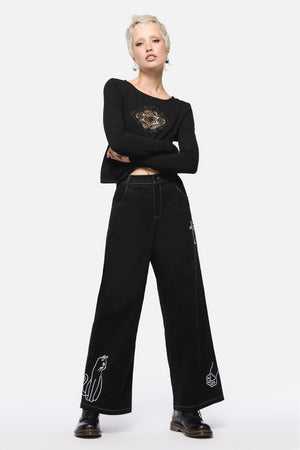 Dangerfield - Catkins Emb Pants - black