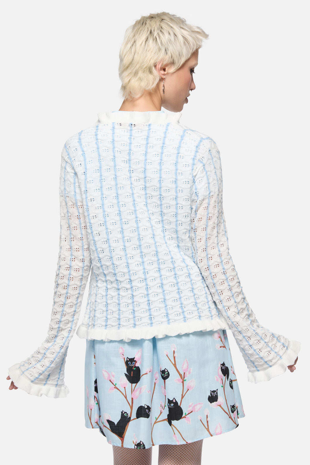 Dangerfield - Forgotten City Tie Cardigan - white