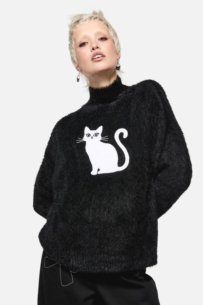 Dangerfield - Catkins Boucle Knit Jumper - black