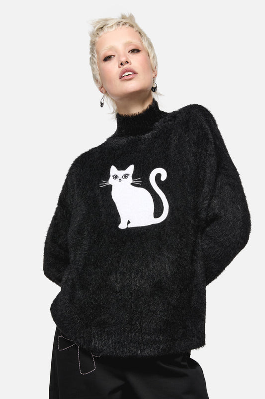 Dangerfield - Catkins Boucle Knit Jumper - black