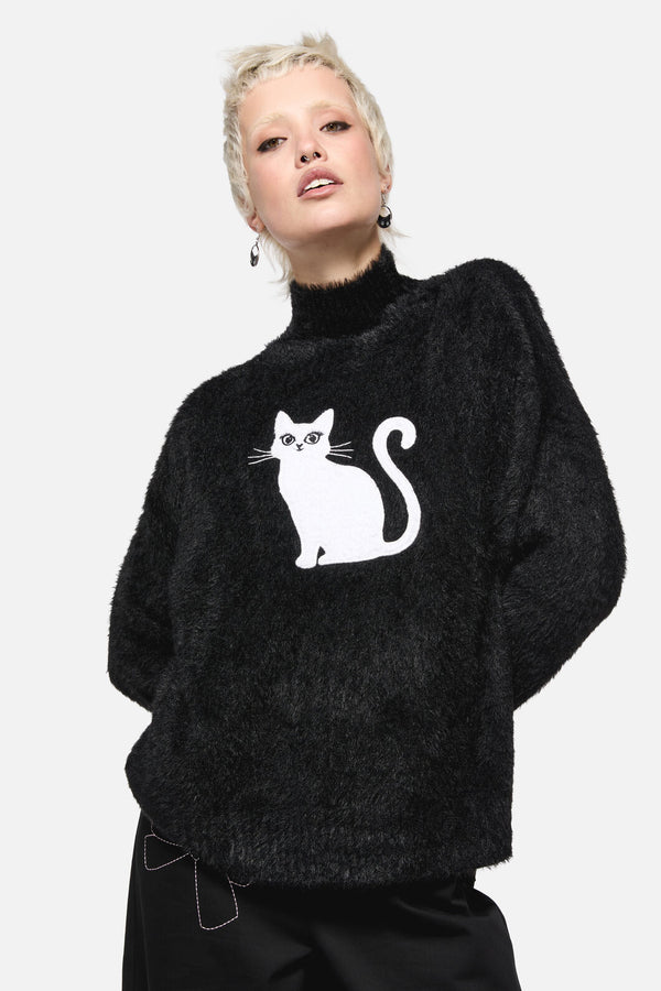 Dangerfield - Catkins Boucle Knit Jumper - black