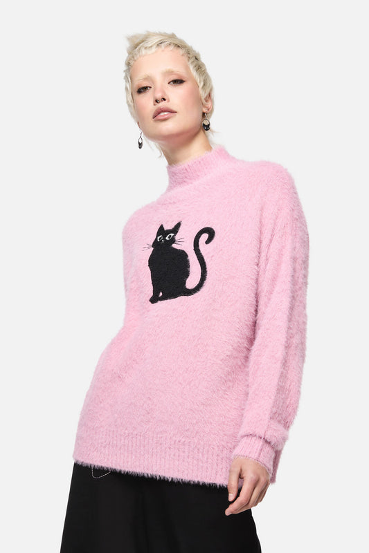 Dangerfield - Catkins Boucle Knit Jumper - pink