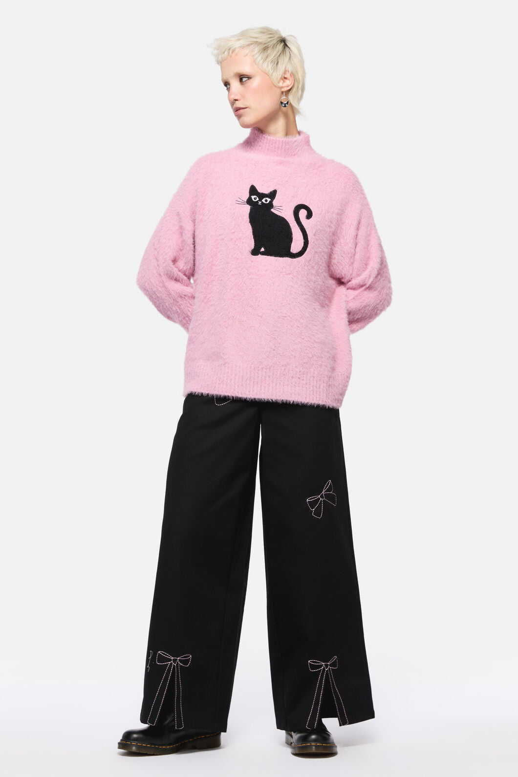 Dangerfield - Catkins Boucle Knit Jumper - pink