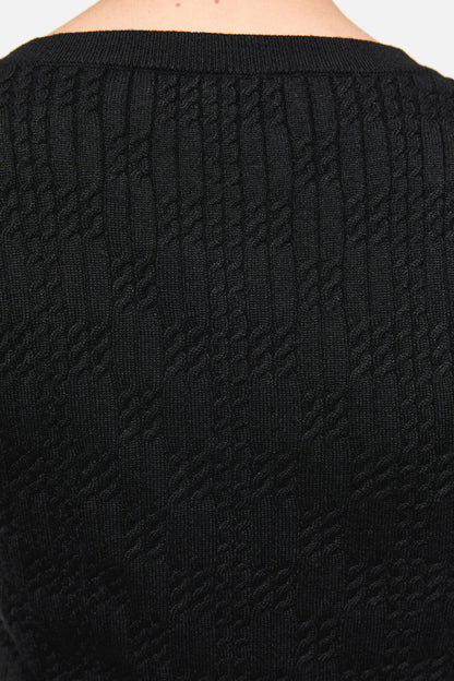 Dangerfield - Blooming Tie Knit Cardi - black