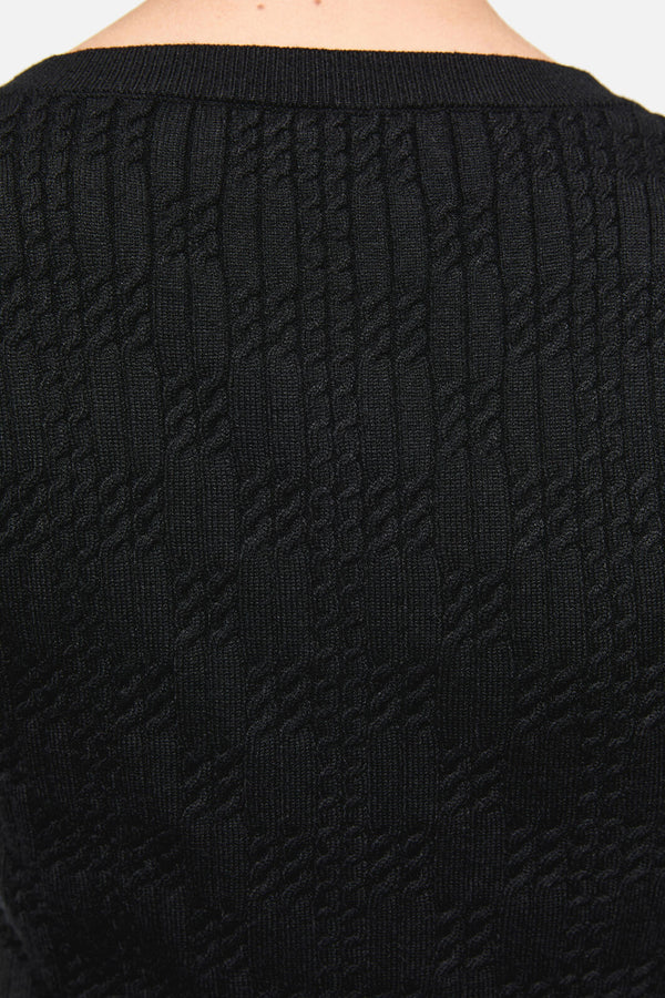 Dangerfield - Blooming Tie Knit Cardi - black