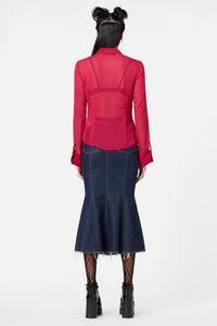 Dangerfield - Myth Collared LS Blouse - red