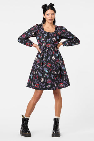 Dangerfield - Sucked In Gothic Dress - black