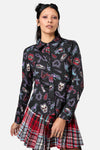 Dangerfield - Sucked In Gothic Blouse - black