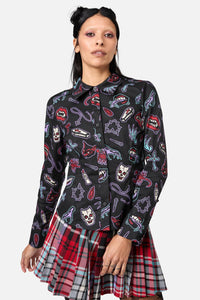 Dangerfield - Sucked In Gothic Blouse - black