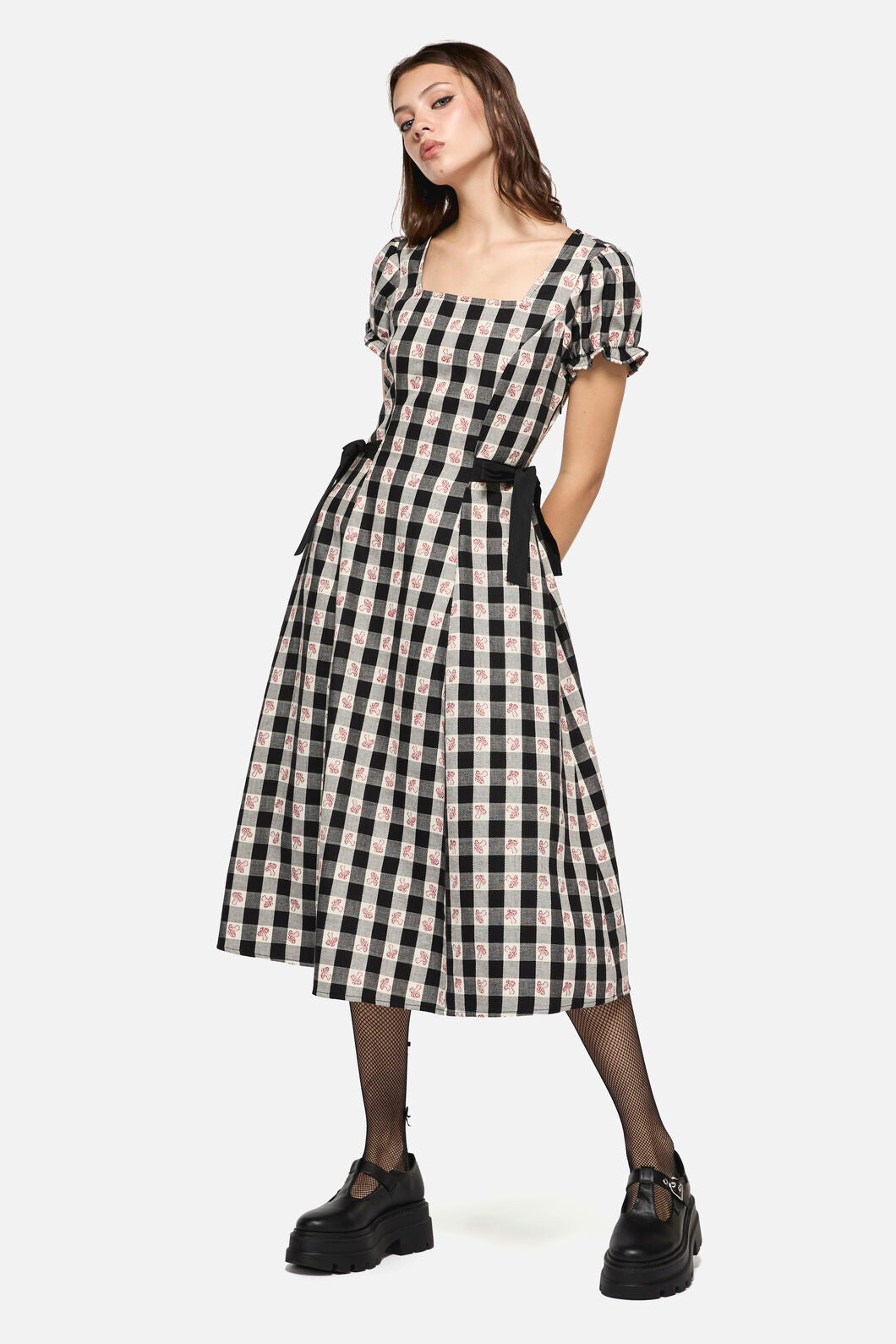 Dangerfield - Sweet Home Gingham Dress - black-white