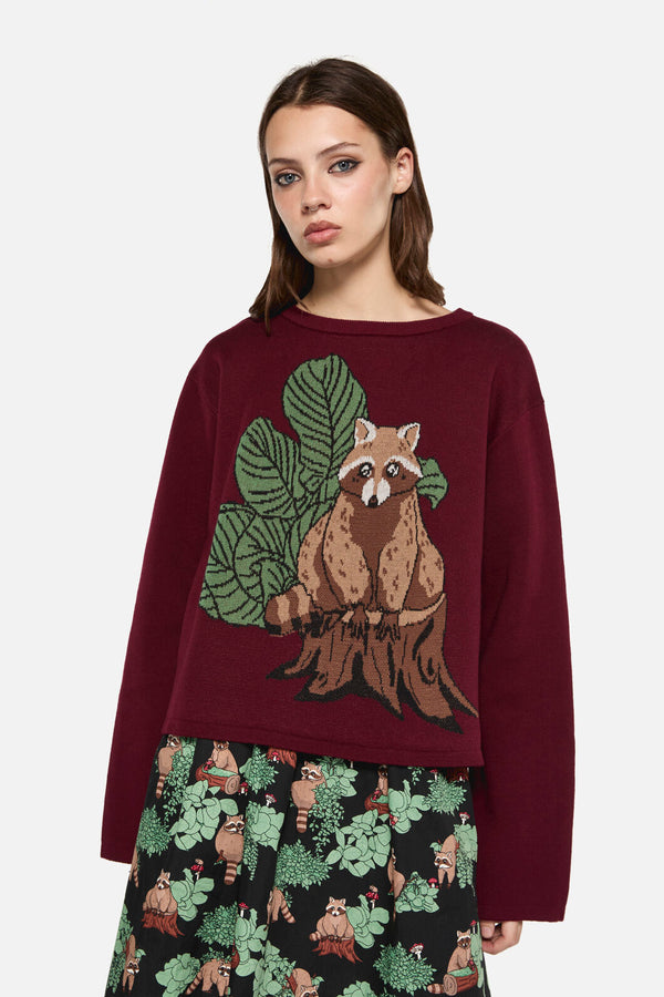 Dangerfield - Haus Of Raccoon High Neck Knit - maroon