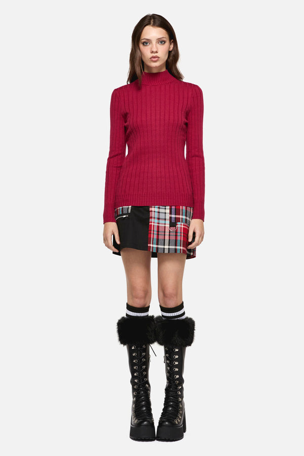 Dangerfield - Cub Huddle Knit Top - red