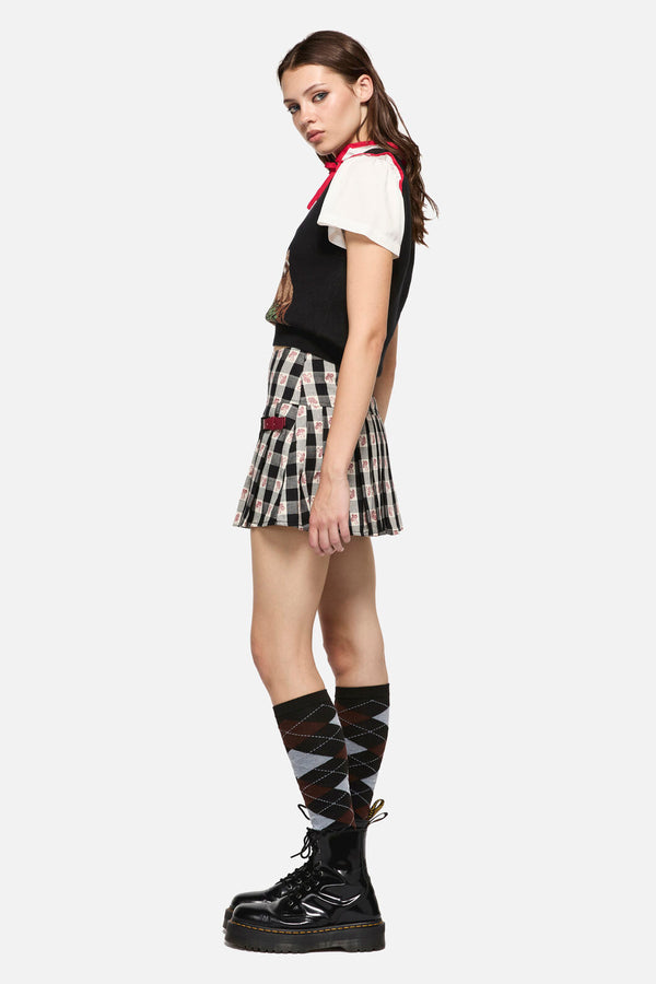 Dangerfield - Sweet Home Gingham Skort - black-white