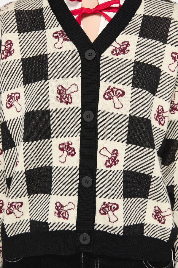 Dangerfield - Sweet Home Intarsia Cardi - black-white