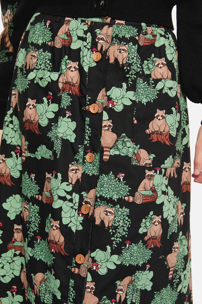 Dangerfield - Haus Of Raccon Print Skirt - multi