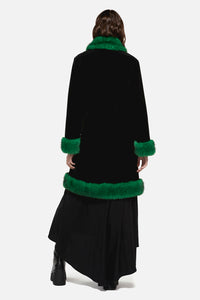 Dangerfield - Cub Huddle Fluffy Cord Coat - black-green