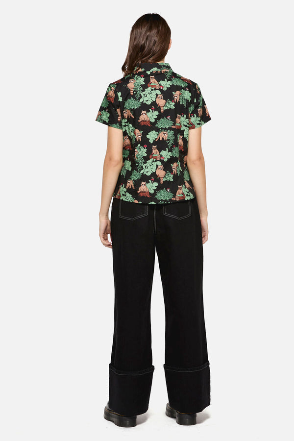 Dangerfield - Haus Of Raccoon Print Blouse - multi