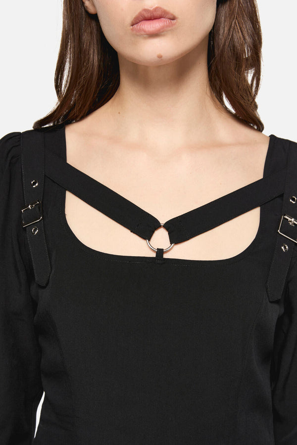 Dangerfield - Little Bitter Buckle Strap Blouse - black