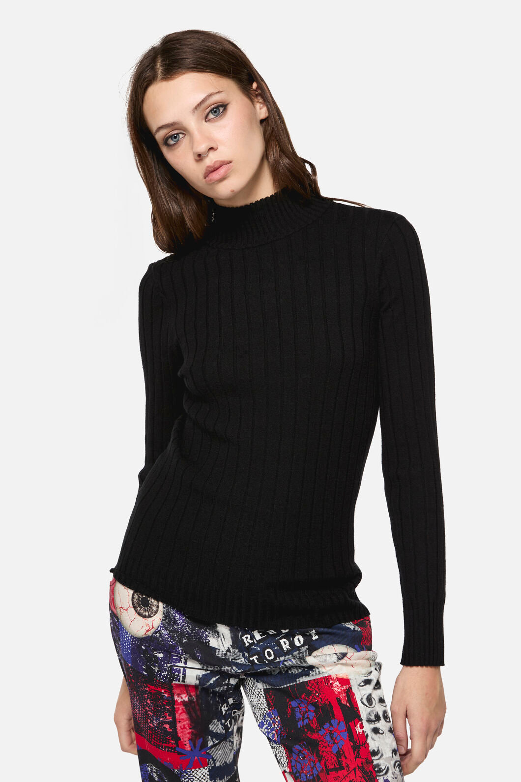 Dangerfield - Little Bitter Ribbed Skivvy - black