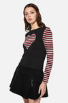Dangerfield - Sucked In Gothic Contrast Sleeve Top - black
