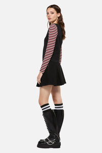 Dangerfield - Sucked In Gothic Contrast Sleeve Top - black