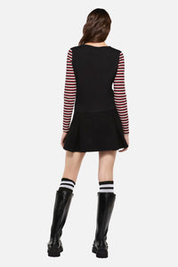 Dangerfield - Sucked In Gothic Contrast Sleeve Top - black