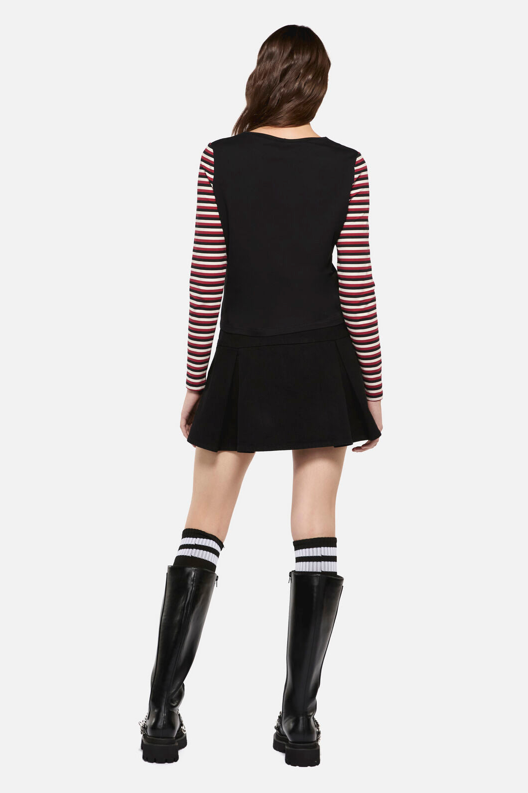 Dangerfield - Sucked In Gothic Contrast Sleeve Top - black